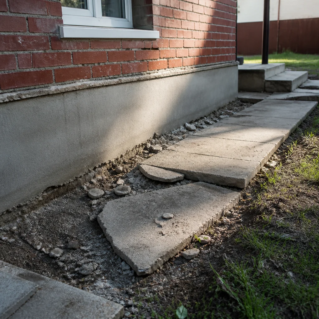 Что делать, если отмостка уже сильно просела или разрушена