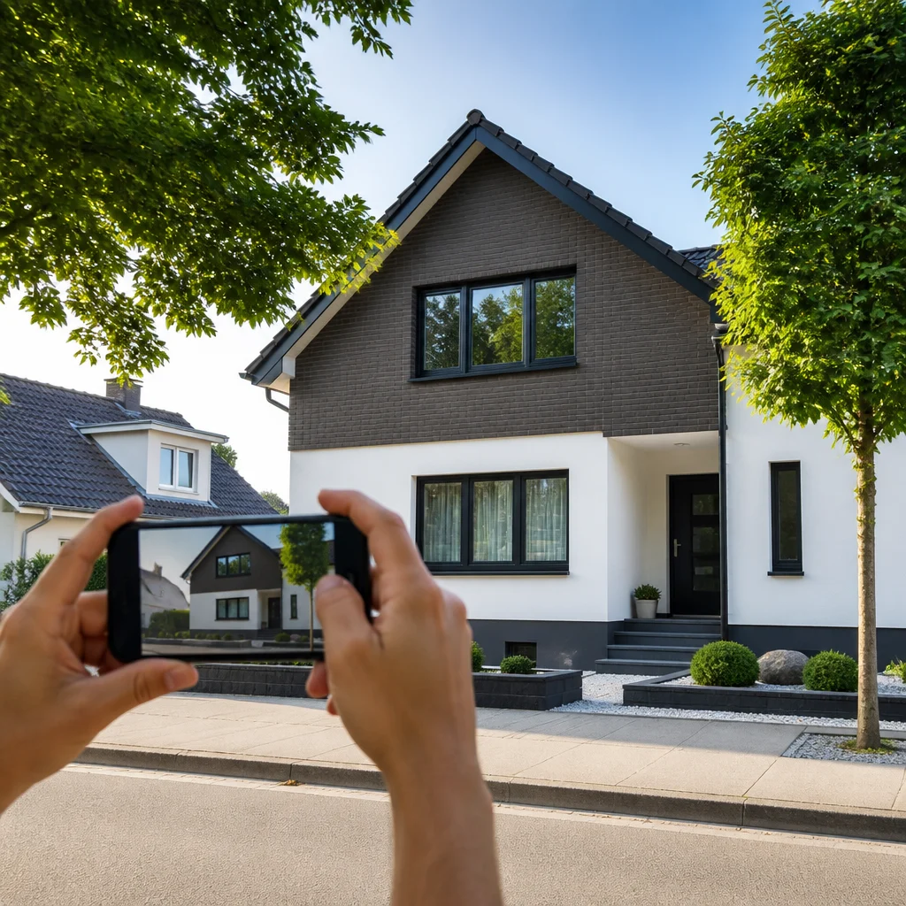 Загрузка фотографии дома в конструктор для последующей обработки.