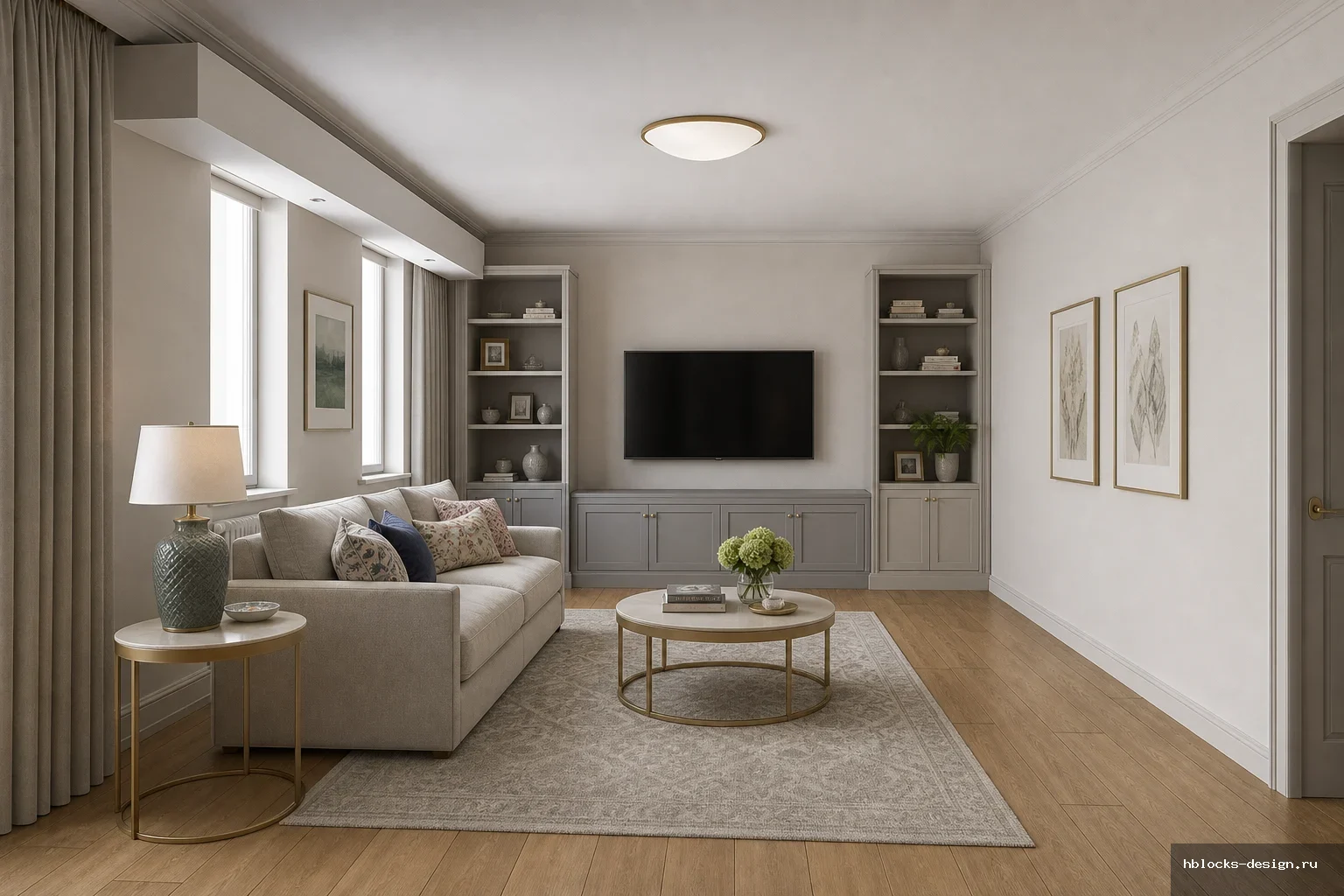 Determine scene type from the source image (interior room, building facade, or outdoor landscape); keep the same functional space, layout, windows, and camera as in the photo; do not replace with an unrelated scene. · Пользовательское описание